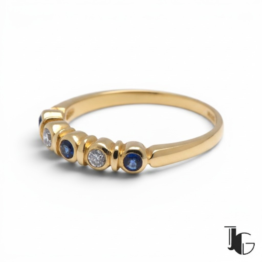 Demi alliance saphirs diamants joaillerie guerin nantes