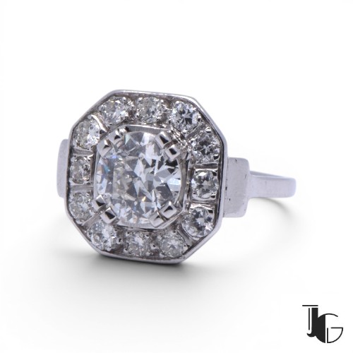 Bague art deco diamant joaillerie guerin nantes