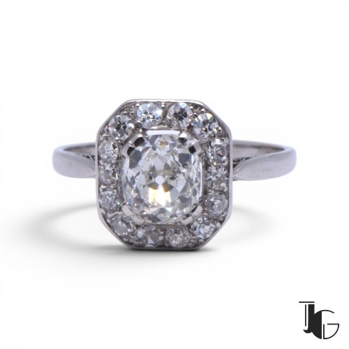 Bague art deco diamant joaillerie guerin nantes