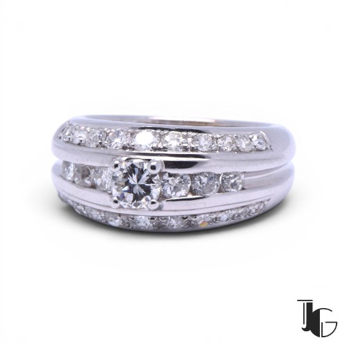 Bague jonc diamants joaillerie guerin nantes