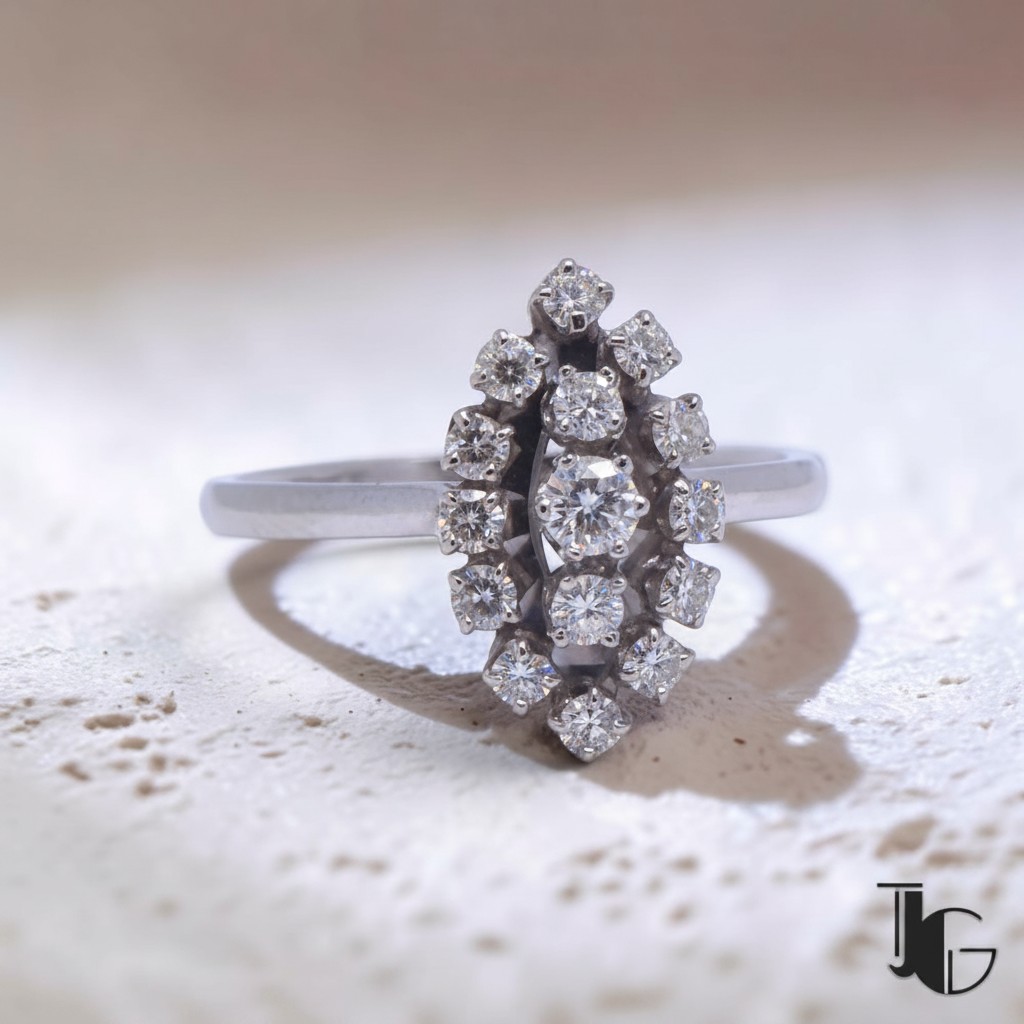 Bague marquise diamants bague vintage bijouterie nantes bijoux occasion