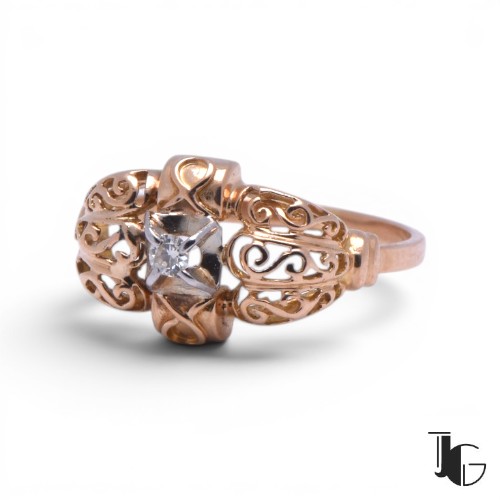 Bague ancienne diamant ajouree joaillerie guerin nantes bijoux ancien nantes