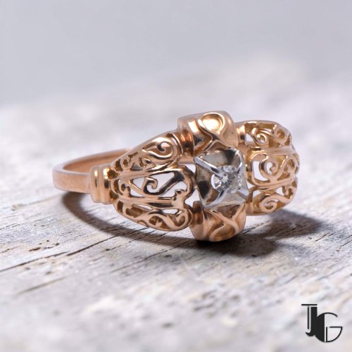 Bague ancienne diamant ajouree bijouterie nantes bijoux occasion