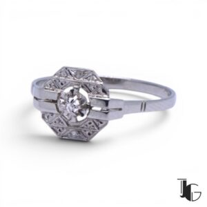 Bague art deco diamant joaillerie guerin nantes bijoux ancien nantes