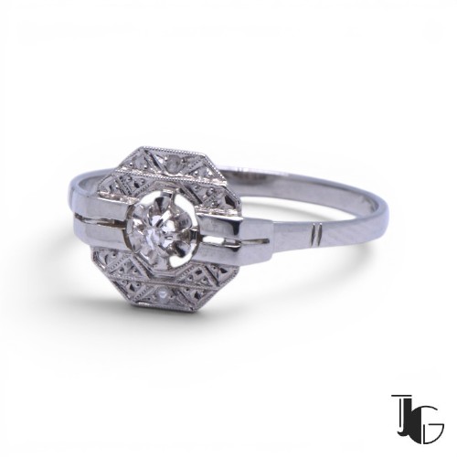 Bague art deco diamant joaillerie guerin nantes bijoux ancien nantes