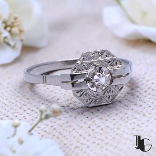Bague art deco diamant année 1925 bijoux nantes bijoux vintage