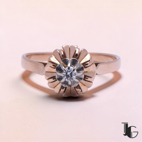 Bague ancienne diamant fleur bijouterie nantes bijoux occasion