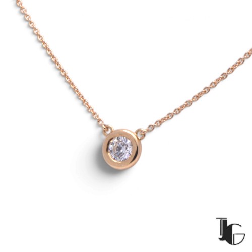 Collier diamant clos or jaune – joaillerie guerin nantes