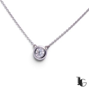 Collier diamant clos or blanc – joaillerie guerin nantes