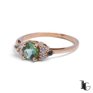 Bague tourmaline lagon diamants – joaillerie guerin nantes