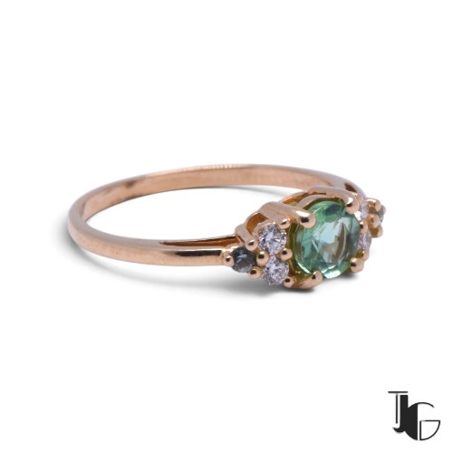 b53 3 Bague tourmaline lagon diamants – bijoux nantes – joaillerie guerin nantes