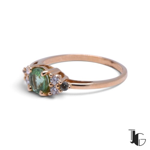 b53 4 Bague tourmaline lagon diamants – joaillerie guerin nantes