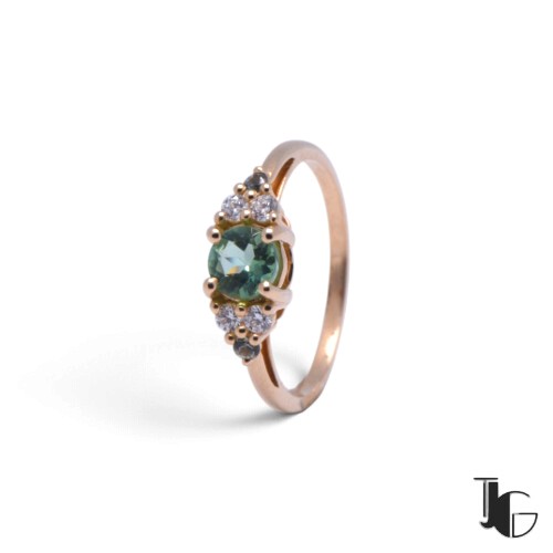 b53 6 Bague tourmaline lagon diamants – bijoux nantes – joaillerie guerin nantes