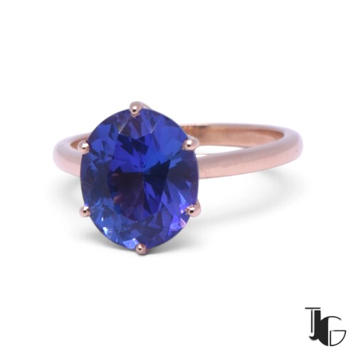 Bague tanzanite or rose – joaillerie guerin nantes