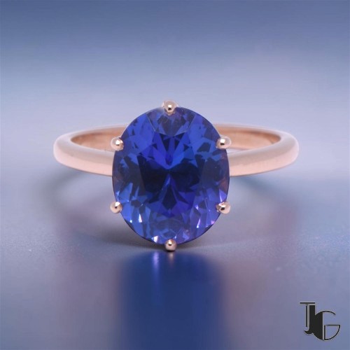 Bague tanzanite or rose – bijouterie nantes – joaillerie guerin nantes