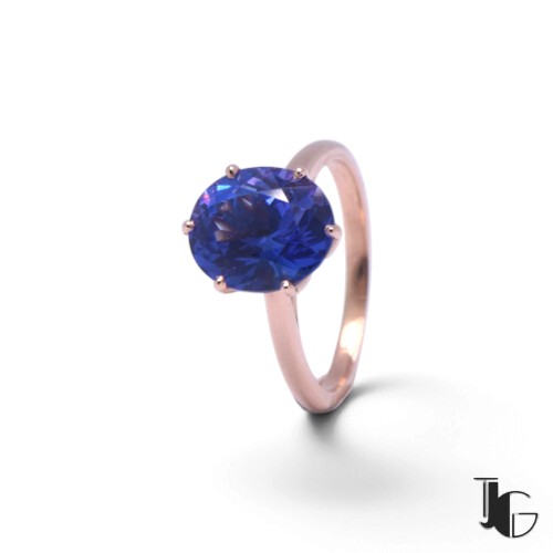 b57 6 Bague tanzanite or rose – bijoux nantes – joaillerie guerin nantes