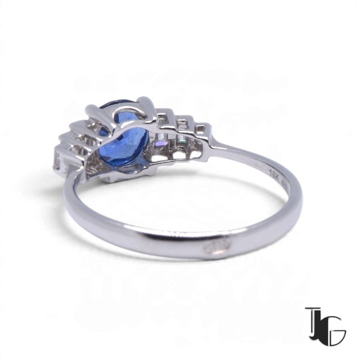 j106 6 Bague saphir de Ceylan baguettes – bijoux nantes – joaillerie guerin nantes