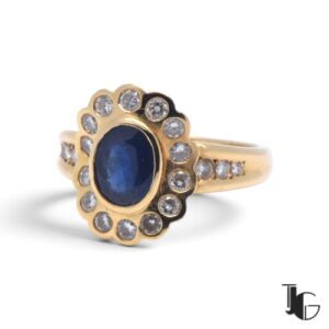 Bague marguerite saphir clos – joaillerie guerin nantes