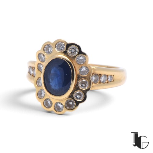 Bague marguerite saphir clos – joaillerie guerin nantes