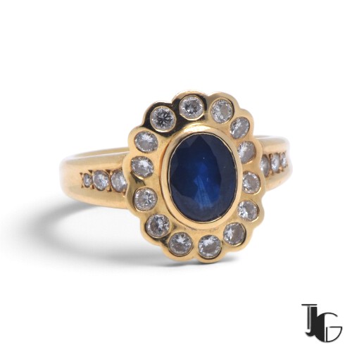 p655 3 Bague marguerite saphir clos – bijouterie nantes – joaillerie guerin nantes