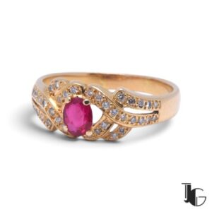 Bague rubis pavée diamants – joaillerie guerin nantes