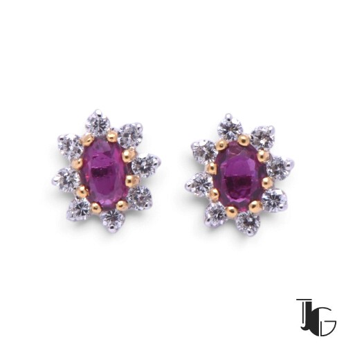 Boucles rubis et diamants – joaillerie guerin nantes