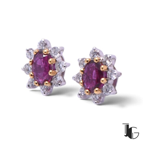 p865 3 Boucles rubis et diamants – bijouterie nantes – joaillerie guerin nantes