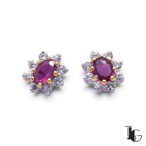 p865 4 Boucles rubis et diamants – bijoux nantes – joaillerie guerin nantes