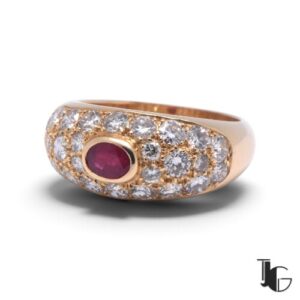 Bague jonc rubis diamants – joaillerie guerin nantes