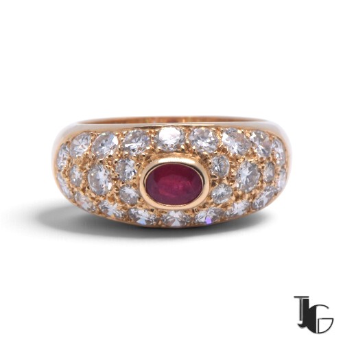 r225 3 Bague jonc rubis diamants – bijouterie nantes – joaillerie guerin nantes