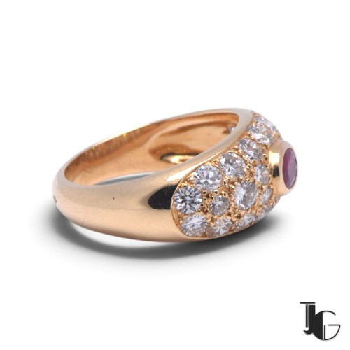 r225 4 Bague jonc rubis diamants – bijoux nantes – joaillerie guerin nantes