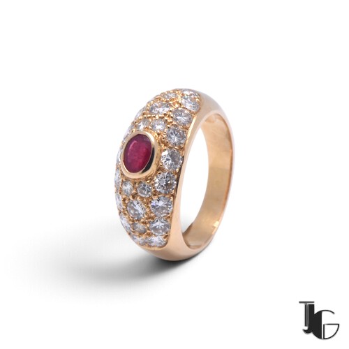 r225 8 Bague jonc rubis diamants – joaillerie guerin nantes
