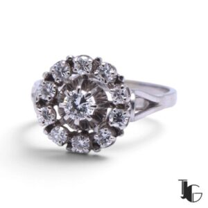 Bague marguerite diamants vintage – joaillerie guerin nantes