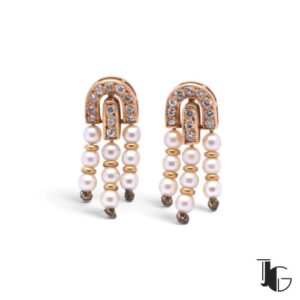 Boucles perles diamants Art déco – joaillerie guerin nantes