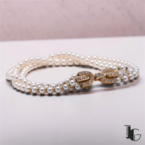 Bracelet perles diamants Art déco – bijoux ancien nantes – joaillerie guerin nantes