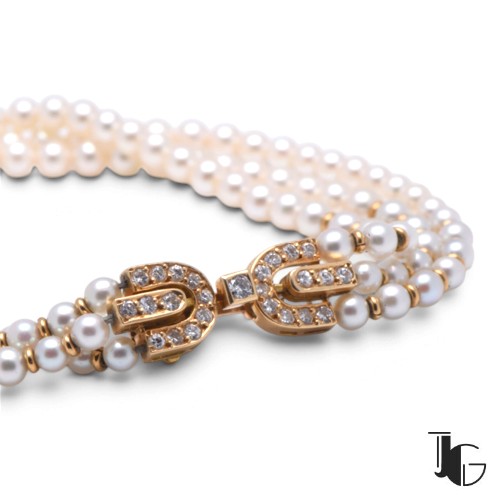 r599 3 Bracelet perles diamants Art déco – bijouterie nantes – joaillerie guerin nantes