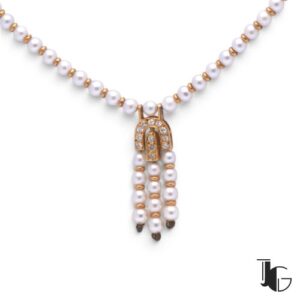 Collier perles diamants Art déco – joaillerie guerin nantes