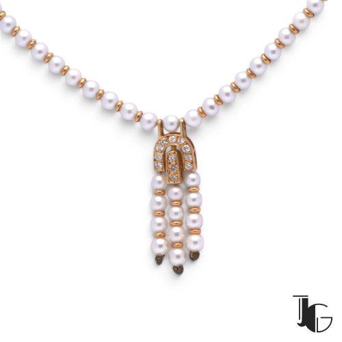 Collier perles diamants Art déco – joaillerie guerin nantes