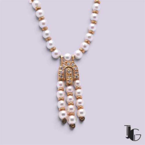 Collier perles diamants Art déco – bijoux ancien nantes – joaillerie guerin nantes