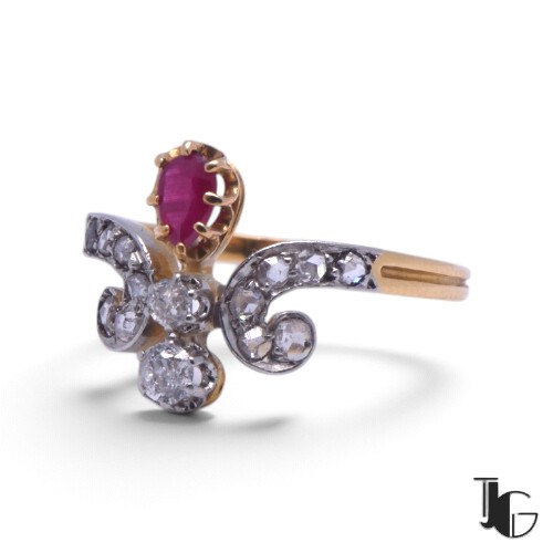 Bague rubis diamants anciens – joaillerie guerin nantes