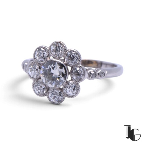 Bague Art déco diamants clos – joaillerie guerin nantes