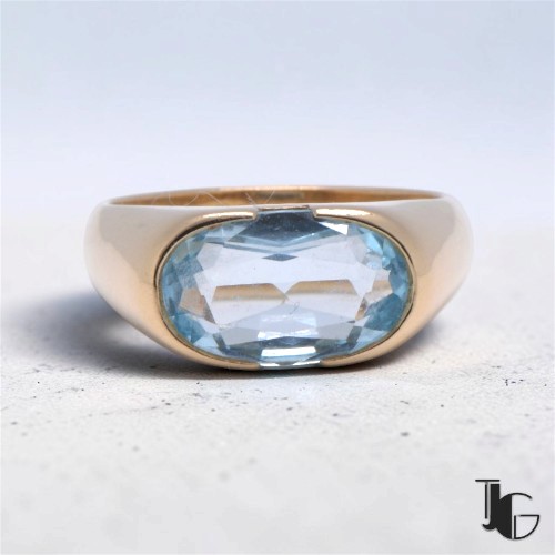 Bague topaze serti demi-clos – bijoux ancien nantes – joaillerie guerin nantes