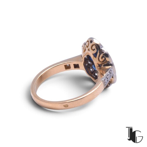 r851 4 Bague saphirs poire diamant – bijoux nantes – joaillerie guerin nantes