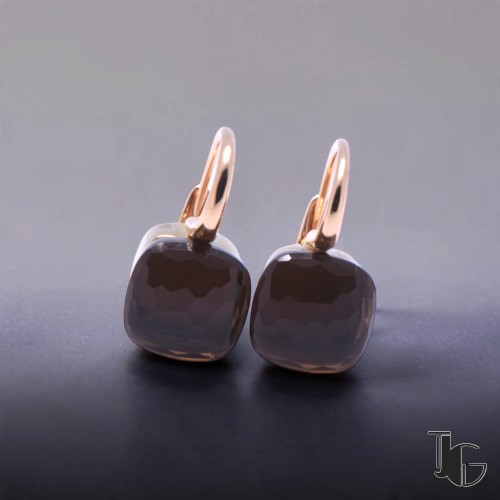 Boucles Pomellato Nudo quartz fumé – bijoux ancien nantes – joaillerie guerin nantes