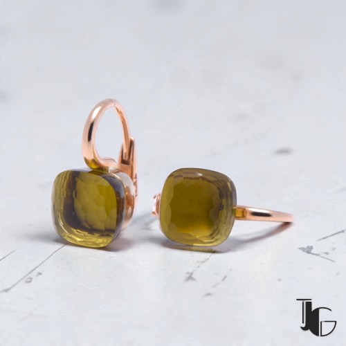 Boucles Pomellato Nudo quartz vert – bijoux ancien nantes – joaillerie guerin nantes