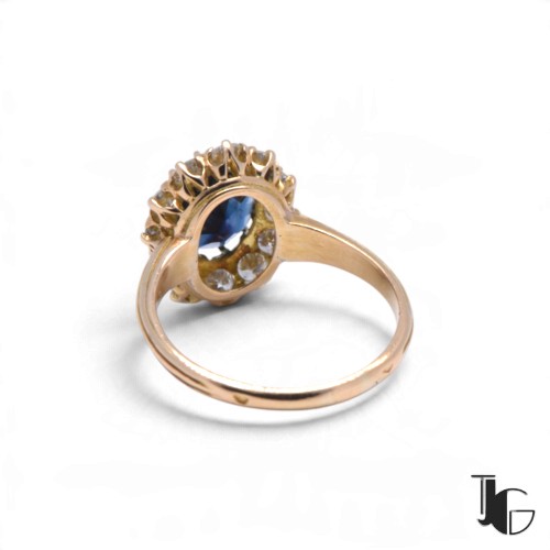 r869 6 Bague pompadour saphir diamants – bijoux vintage – joaillerie guerin nantes