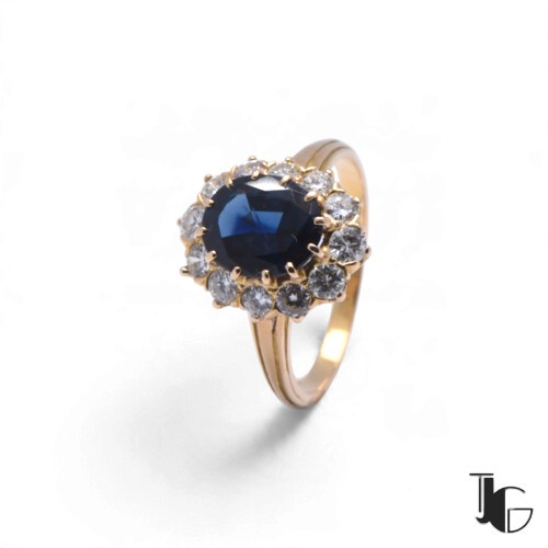 r869 8 Bague pompadour saphir diamants – joaillerie guerin nantes